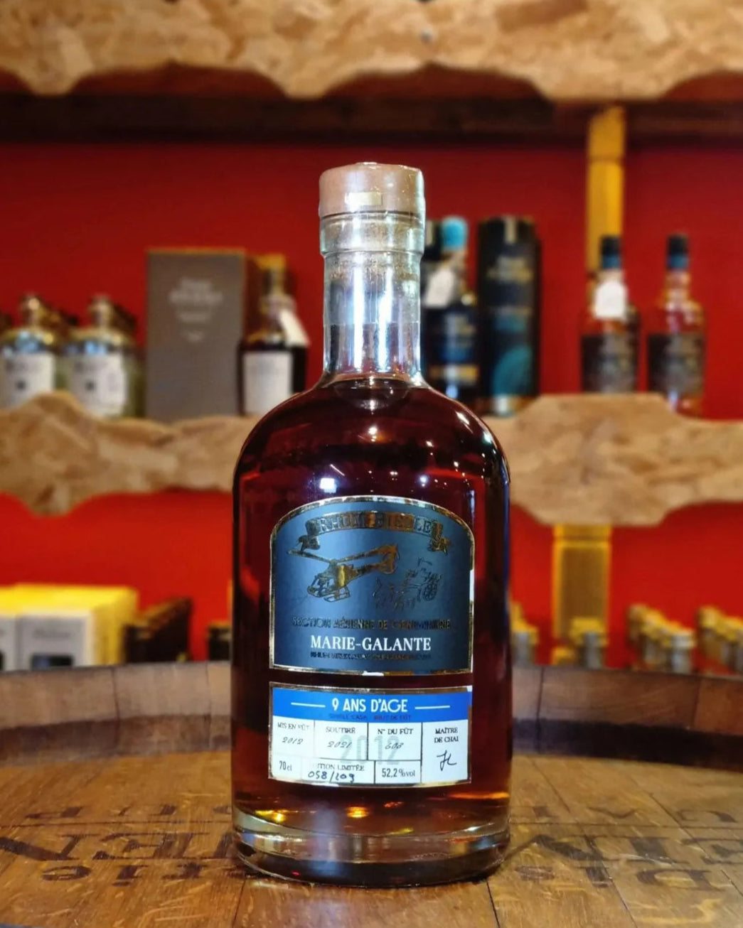 Rhum Bielle - Section Aérienne de Gendarmerie 9 ans - Rhum Hors d'Âge  - Brut de fût - 70cl - 52,2% Ma boutique